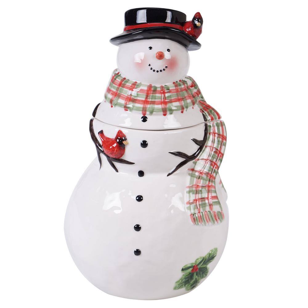 Certified International Watercolor Snowman Multi-Colored 11 in. 3-D ...