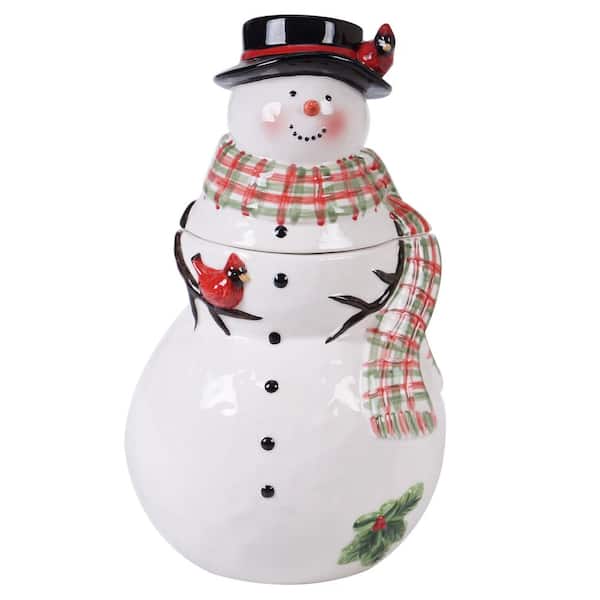 Certified International Watercolor Snowman Multi-Colored 11 in. 3-D Cookie Jar