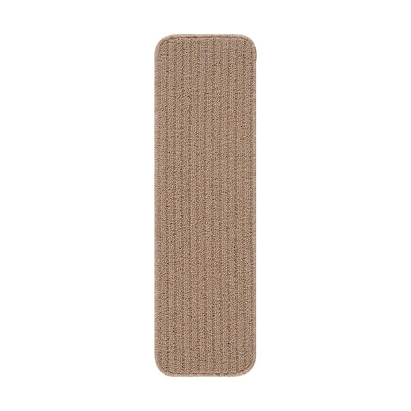 Beverly Rug Diego Beige 28 in. x 8.7 in. Solid Non-Slip Rubber Back Stair Tread Cover (Set of 8)