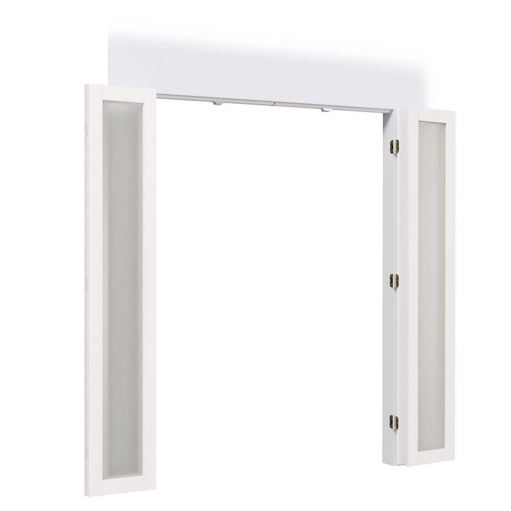60 in. x 80 in. Full Lite, Frosted Glass, Solid Core, MDF, PVC Covering Compack 180 Bi-Fold Door with Hardware Kits price history on PriceWatchPro