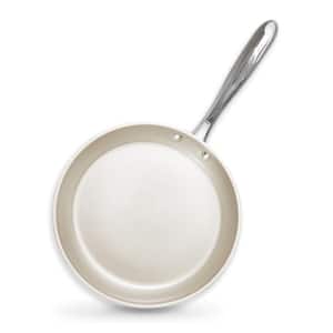 Gotham Steel Hammered Cream 10 in. Aluminum Ceramic Coating Non-Stick  Frying Pan with Glass Lid 1558 - The Home Depot