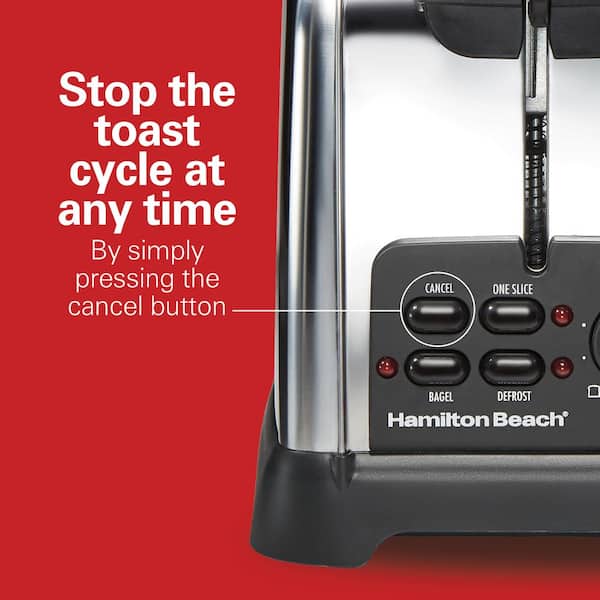 Hamilton Beach 4 Slice Long-Slot Toaster with Sure-Toast One-Slice  Technology - 24820