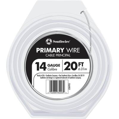 20 ft. 14 White Stranded CU GPT Primary Auto Wire