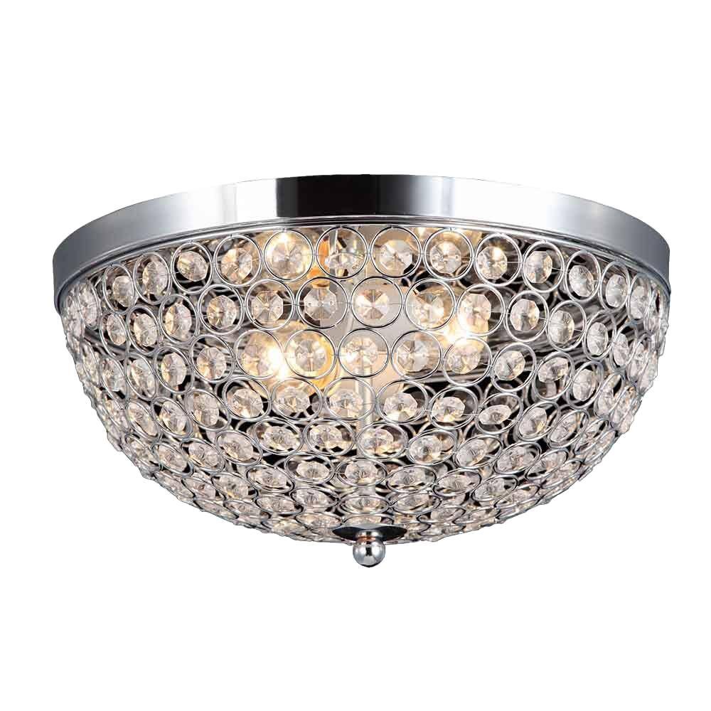 chrome and crystal flush ceiling lights