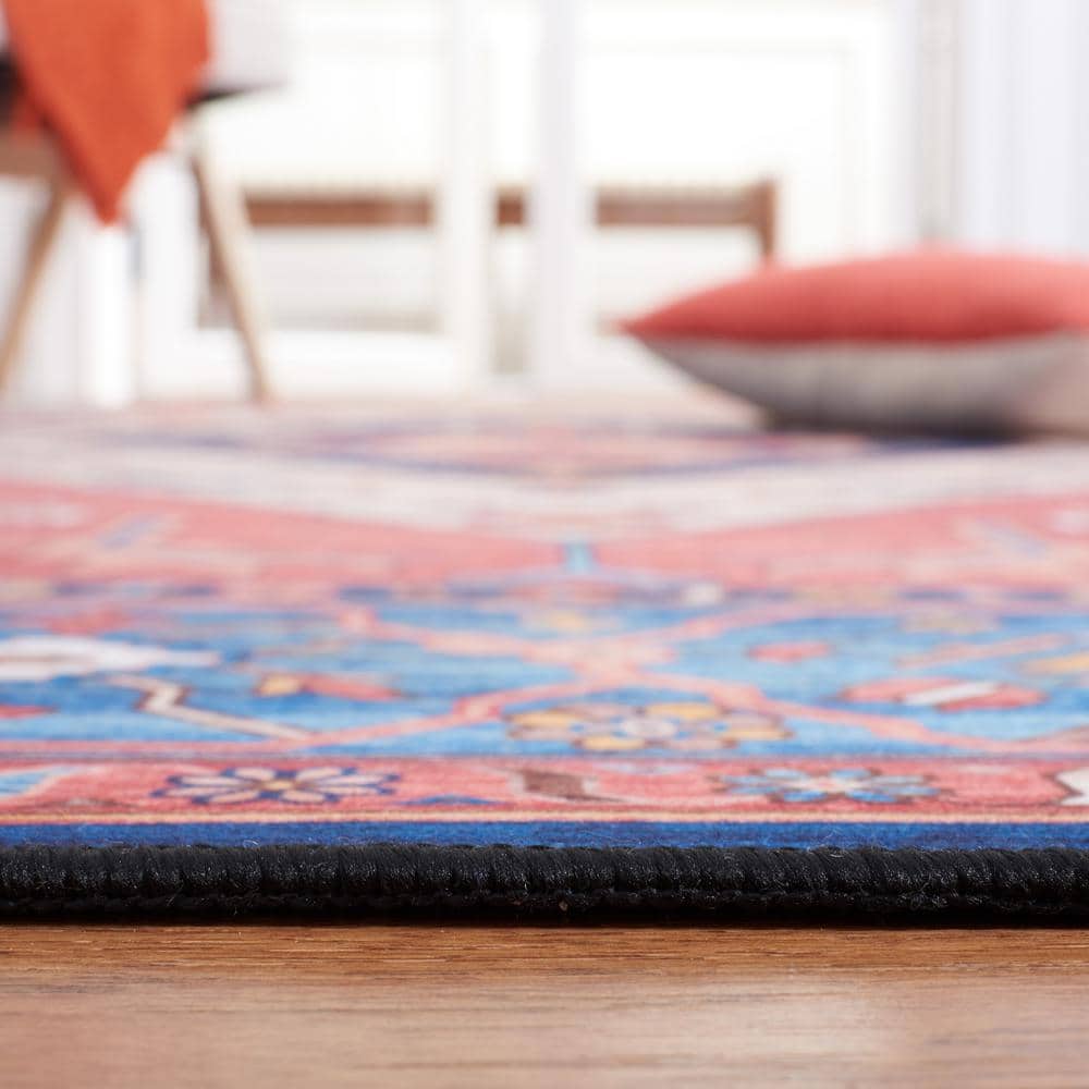 Tucson Blue Rectangular Easy-Care Synthetic Area Rug - 3' x 5'