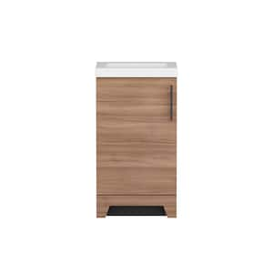 Bocca 18.5 in. W x 16.25 in. D x 33.8 in. H Single Sink Bath Vanity in Walnut with White Cultured Marble Top