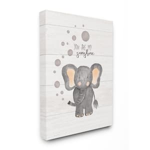 24 in. x 30 in. "You Are My Sunshine Elephant" by Jo Moulton Printed Canvas Wall Art