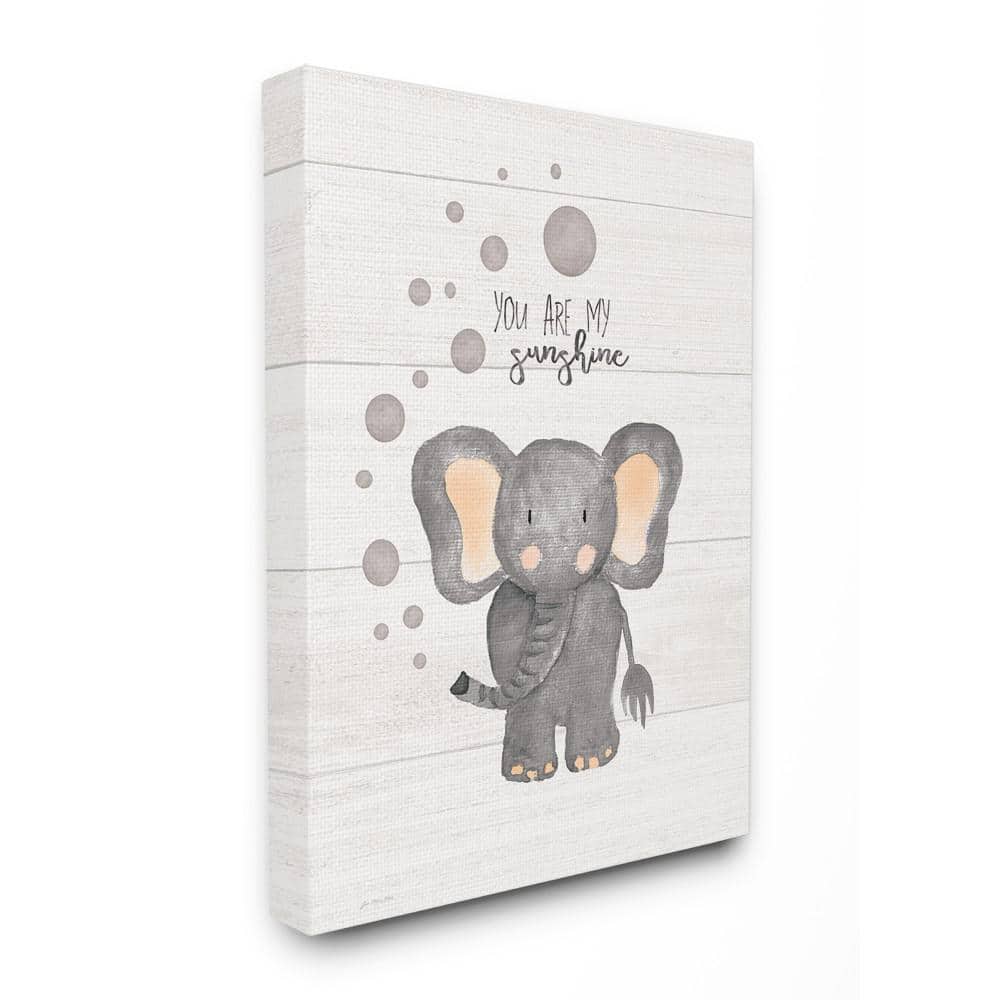 30 in. x 40 in. You Are My Sunshine Elephant by Jo Moulton Printed Can