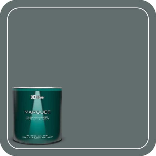 BEHR MARQUEE 1 qt. #PPU12-19 Mountain Pine One-Coat Hide Semi-Gloss Enamel Interior Paint & Primer