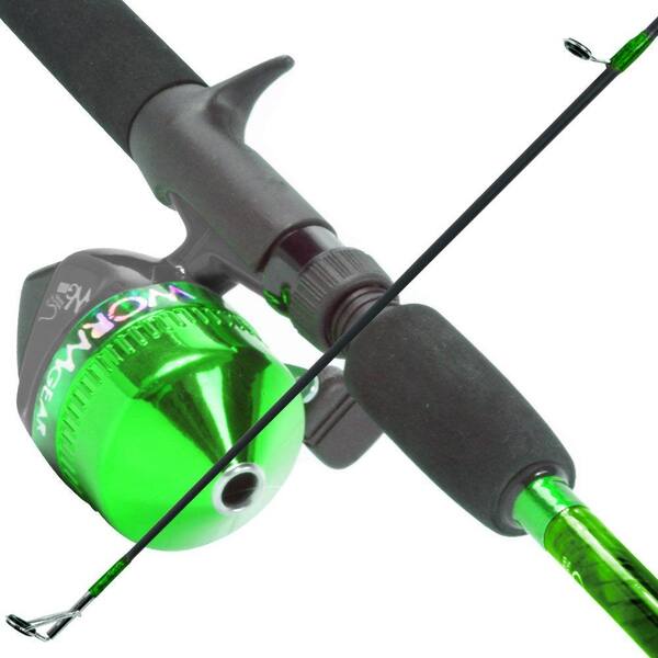 South Bend Worm Gear Fishing Rod and Spincast Reel Combo in Green