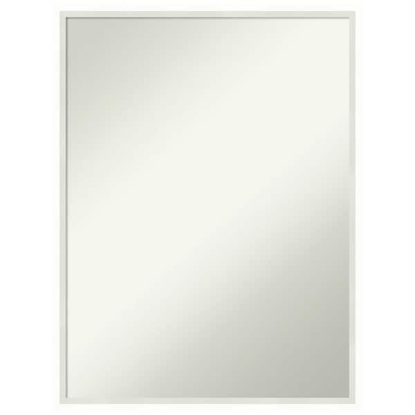Amanti Art Lucie White 19 in. W x 25 in. H Non-Beveled Wood Bathroom Wall Mirror in White