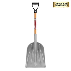 31 in. Wood Handle D-Grip Plastic Scoop Shovel