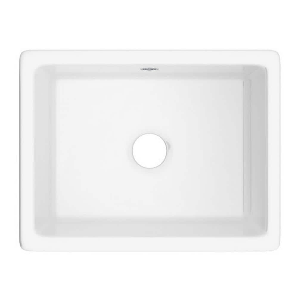 White Fireclay Drop-In Farmhouse Kitchen Sink