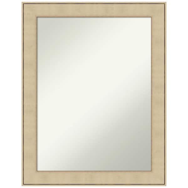 Amanti Art Classic Honey Silver 22 in. H x 28 in. W Framed Non-Beveled Bathroom Vanity Mirror in Champagne, Silver