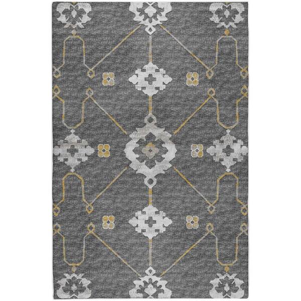 Dream Shag Premium Machine Washable Abstract ADS122 Gray 9 ft. x 12 ft. Area Rug