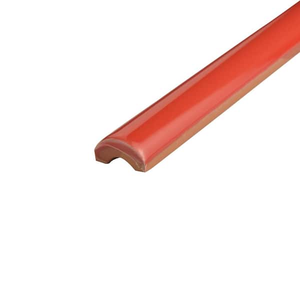 Bordon Moldura Rojo 1 in. x 7-7/8 in. Glossy Ceramic Wall Tile Trim