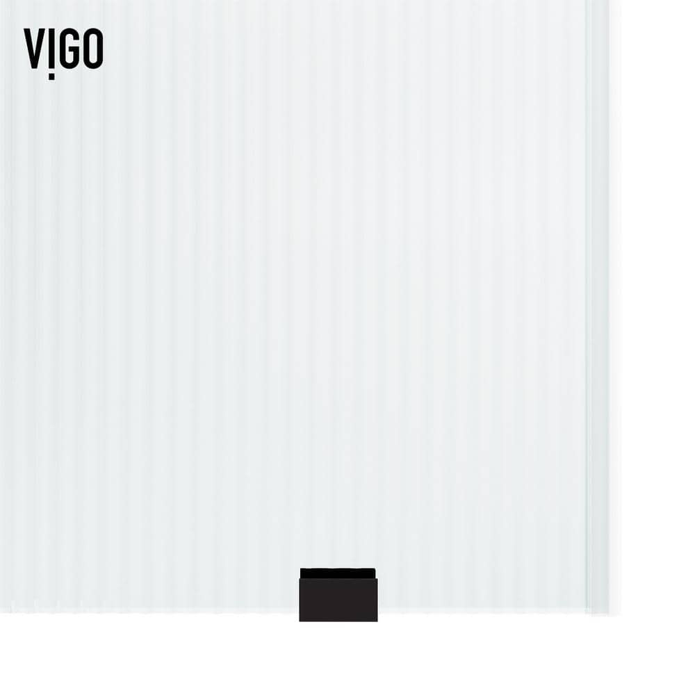 Elan E-Class 60" Matte Black Frameless Sliding Tub Door with Fluted Glass