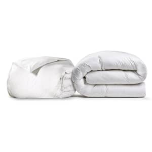 Luxury 3-Piece White Solid Color Queen Size Microfiber Comforter Set