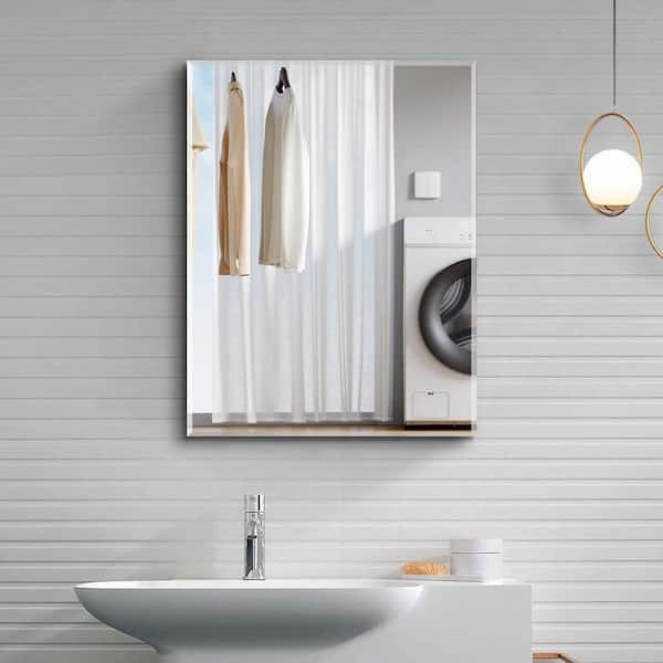 Xzkai 20 in. W x 26 in. H Rectangular Medicine Cabinet with Mirror in White