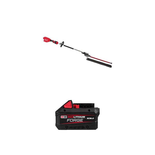 M18 FUEL 18V 24 in. Cordless Pole Hedge Trimmer and REDLITHIUM FORGE XC 8.0 Ah Battery Pack