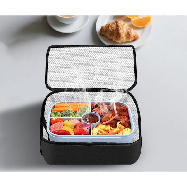 3-in-1 Portable Electric Lunch Box Food Warmer 12V/24V/110 230V Car and Home Use, Mini Microwave Heater for TravelOffice