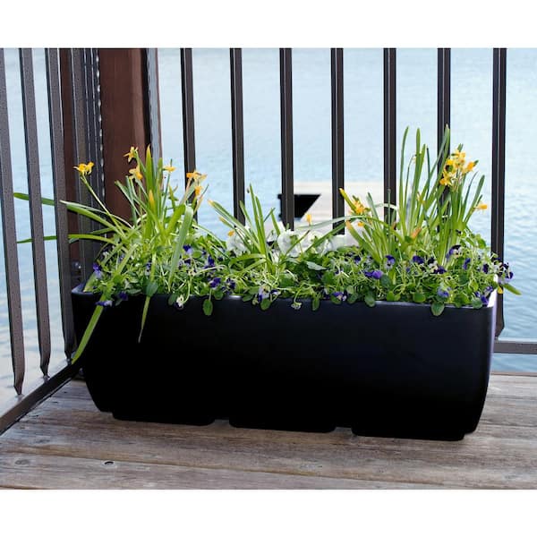 Standing Resin Planter Box Raised Herb Gardening Deck Patio Garden Stand 36x15 