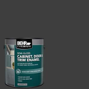 1 gal. #T13-3 Black Lacquer Semi-Gloss Enamel Interior/Exterior Cabinet, Door & Trim Paint