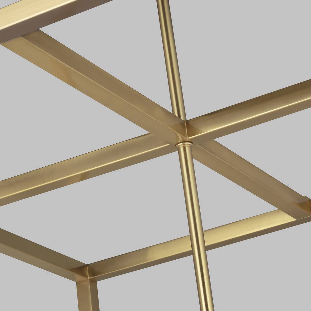 Satin Brass 8-Light Indoor/Outdoor Pendant Chandelier