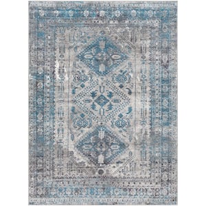 Havana Grey/Teal 7 ft. 10 in. x 10 ft. 3 in. Oriental Area Rug