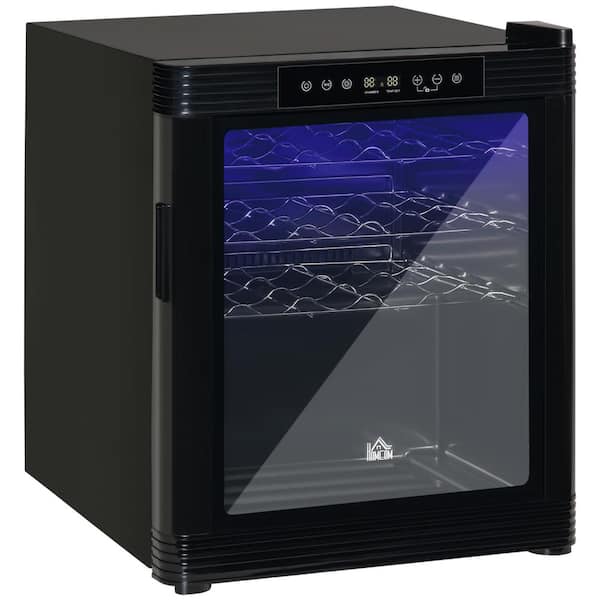 Aoibox 19.75 in. Single Zone 18-Wine Bottles Beverage and Wine Cooler in Black with Digital Temperature Control, 3 Shelves