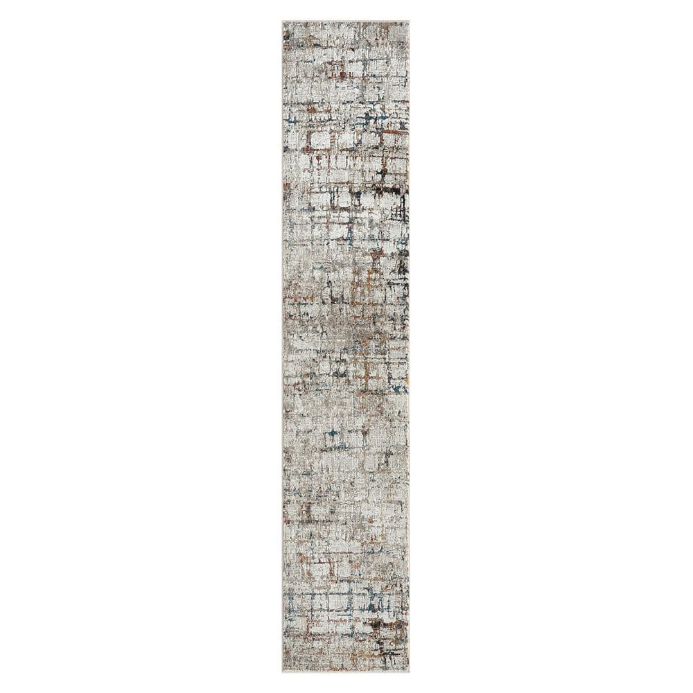 Babette Gray/Multi 2 ft. x 8 ft. Abstract High-Low Textured Indoor Area Rug
