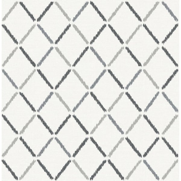 A-Street Prints Allotrope Charcoal Linen Geometric Paper Strippable Roll (Covers 56.4 sq. ft.)