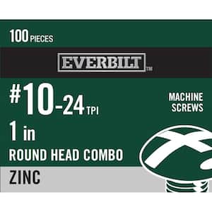 #10-24 x 1 in. Zinc Plated Combo Round Head Machine Screw (100-Pack)
