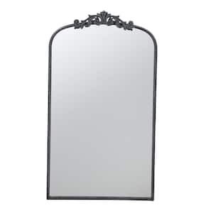 24 in. W x 42 in. H Rectangle Wood Black Frame Wall Mirror with Baroque Inspired