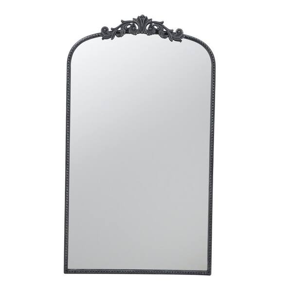 Tatahance 24 in. W x 42 in. H Rectangle Wood Black Frame Wall Mirror with Baroque Inspired