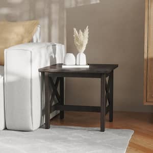 22 in. Dark Gray Square Wood End Table