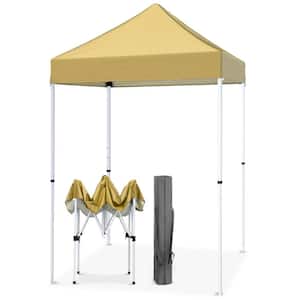5 ft. x 5 ft. Pop Up Canopy Tent Instant Outdoor Canopy , Beige