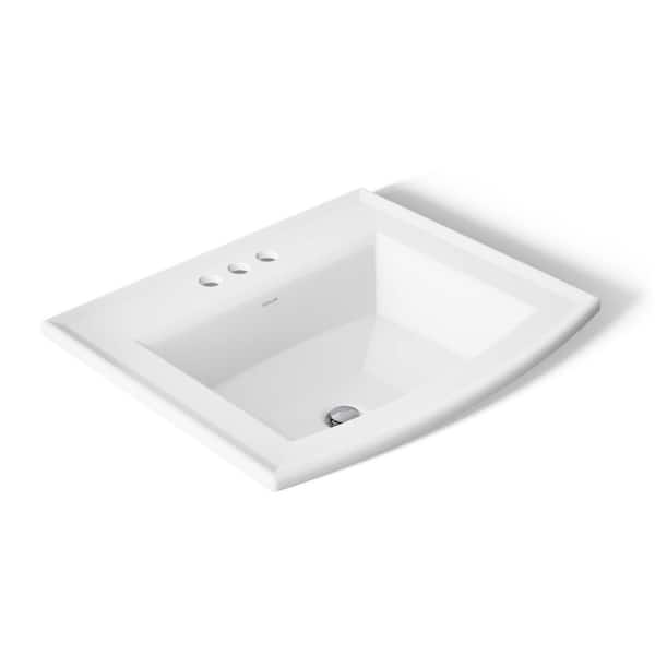 Archer 22-5/8 in. Drop-In Vitreous China Bathroom Sink with Overflow Drain in White