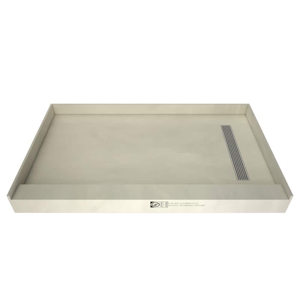 Tile Redi Redi Trench 48 in. x 72 in. Single Threshold Shower Base with Right Drain and Polished Chrome Trench Grate
