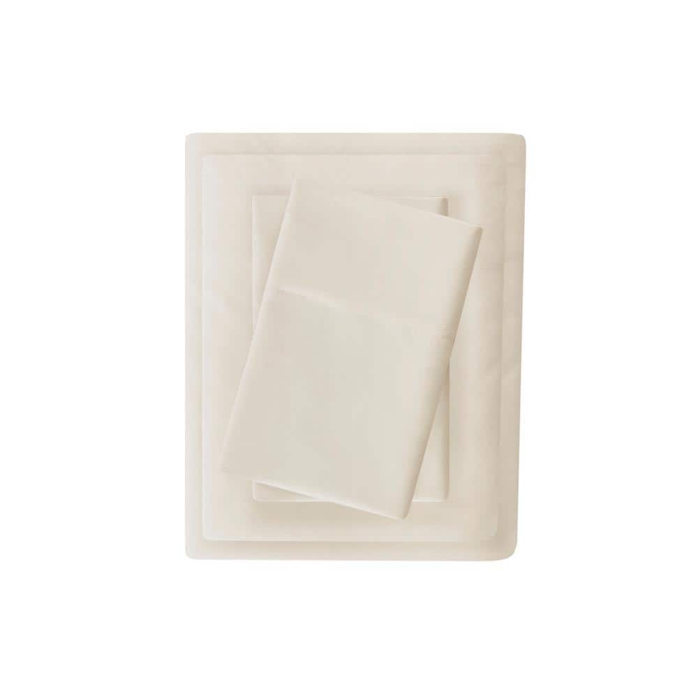 Ivory Full Deep Pocket Cotton Polyester Microfiber Sheet Set