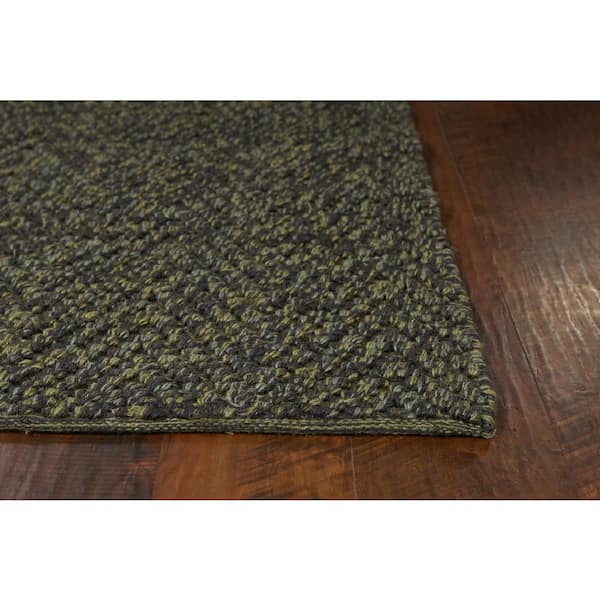 Organic Heather Herringbone Mocha 8 ft. x 11 ft. Area Rug