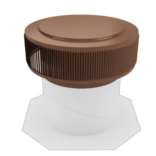 Active Ventilation Aura Vent 113 NFA 12 in. Brown Finish Aluminum Roof Turbine Replacement Static Roof Vent with Louver Design