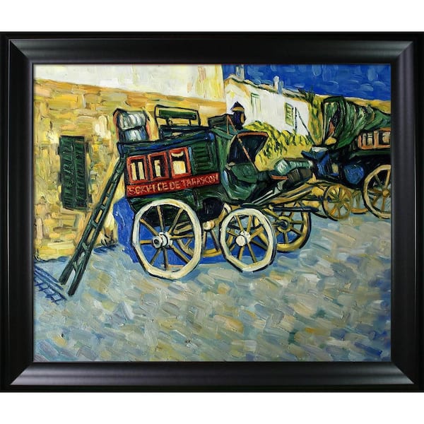 LA PASTICHE Tarascon Diligence by Vincent Van Gogh Black Matte Framed Travel Oil Painting Art Print 25 in. x 29 in.