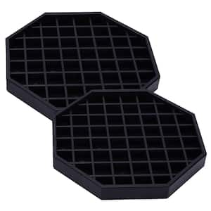 6 in. Black Plastic Octagon Coffee Drip Tray with Honeycomb Grid (2-Pack)