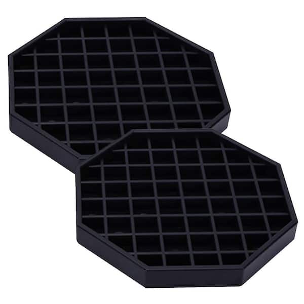 Angel Sar 6 in. Black Plastic Octagon Coffee Drip Tray with Honeycomb Grid (2-Pack)