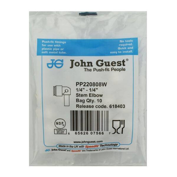 John Guest 1/4 in. Polypropylene 90-Degree Push-to-Connect Plug-In