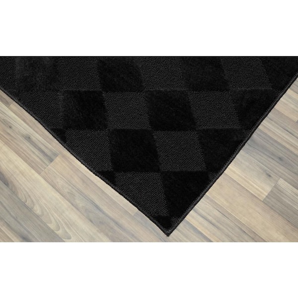 Diamond Black 2 ft. x 12 ft. Runner Rug