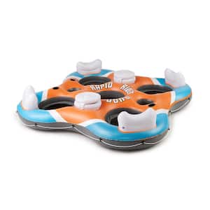 101 in. Rapid Rider 4-Person Floating Island River Lake Pool Raft