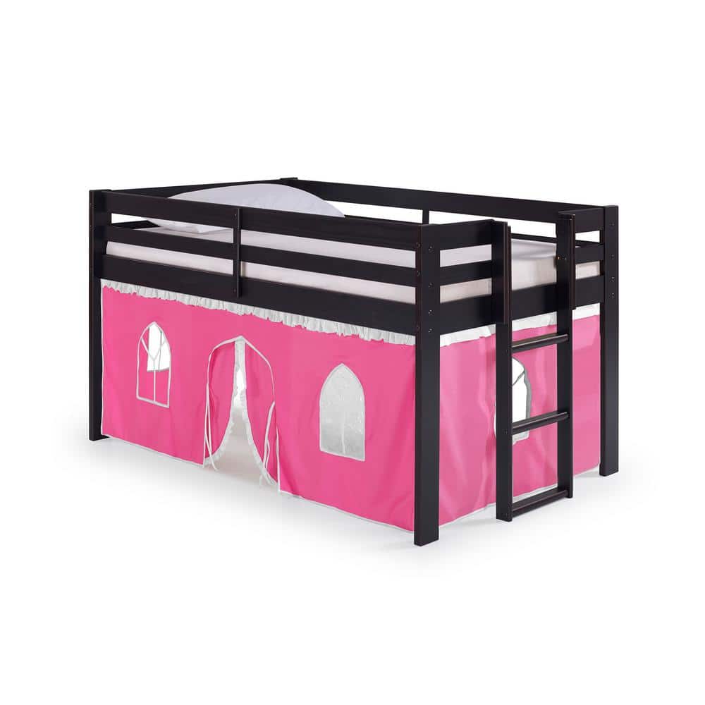 Alaterre Furniture Jasper Espresso with Pink/White Bottom Playhouse