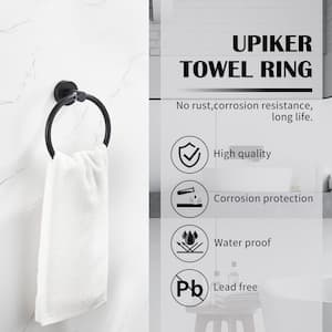 Wall Mounted Towel Ring in Matte Black